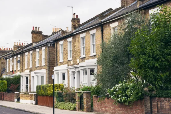 UK residential houses Row of terraced houses in UK